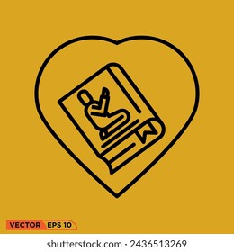 Ramadhan love icon design vector graphic of template, sign and symbol, line style