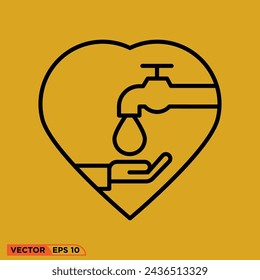 Ramadhan love icon design vector graphic of template, sign and symbol, line style