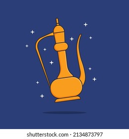 Ramadhan magic teapot icon cartoon Illustration isolated object