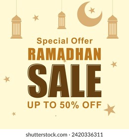 RAMADHAN MEGA SALE, label sales banners in the month of Ramadan, stickers, badges, soft pastel color advertising banners, advertising special offers or discounts.
