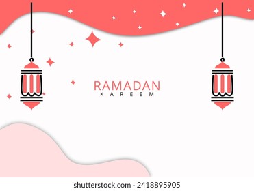 Ramadhan month. Islamic line art template for wallpaper design. Poster, template, social media, banner. vector illustration.