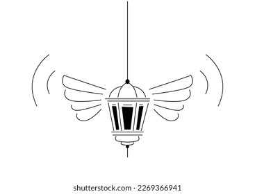 Ramadhan month. line icon, Islamic for social media design image, line art, icon, media banner. vector illustration.
