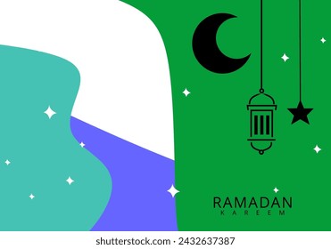 In: Ramadhan Month. Vorlage, islamische Grußkarte Hintergrund mit Ramadan für Tapeten-Design. Poster, Medienvorlage. Vektorgrafik.