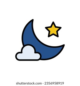 Ramadhan Moon Icon Vector Illustration