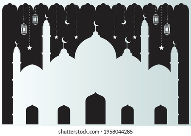 Ramadhan mubarak eid festival Islamic background vector design