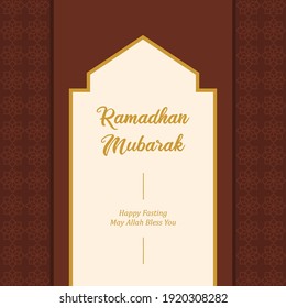 Ramadhan Mubarak - Vector Flat Design Illustration : Suitable for Islamic Theme and Other Graphic Related Assets.