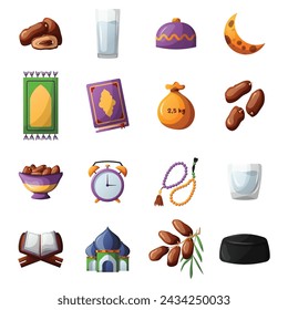 ramadán elemento ortogonal conjunto ilustración