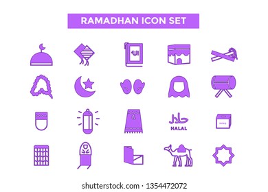Ramadhan pictogram icon set.