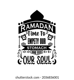 Ramadhan quote lettering design vector
