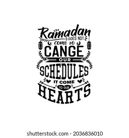 Ramadhan quote lettering design vector