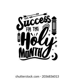 Ramadhan quote lettering design vector