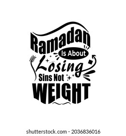 Ramadhan quote lettering design vector