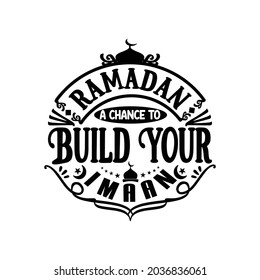 Ramadhan quote lettering design vector