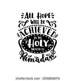 Ramadhan quote lettering design vector