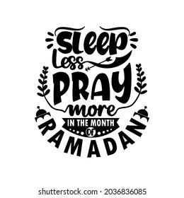 Ramadhan quote lettering design vector