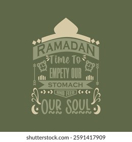 Ramadhan quotes lettering design vector