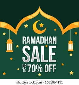 Ramadhan Sale Background With Islamic Ornaments