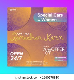 Ramadhan sale offer banner design template