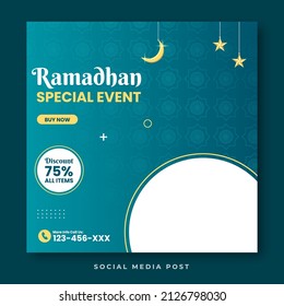 Ramadhan sale square social media template