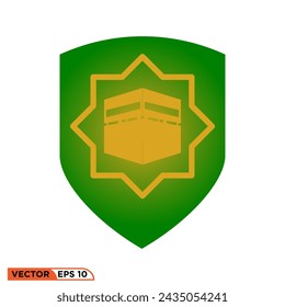 Diseño de icono plano de escudo de Ramadán vector gráfico de plantilla, signo y símbolo