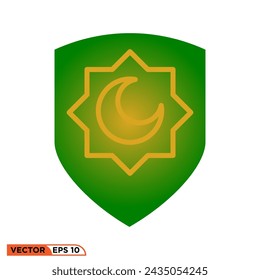 Ramadhan shield flat icon design vector graphic of template, sign and symbol