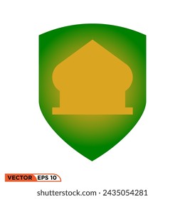 Ramadhan shield flat icon design vector graphic of template, sign and symbol