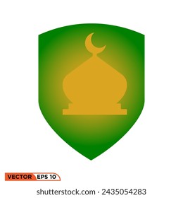 Ramadhan shield flat icon design vector graphic of template, sign and symbol