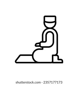 Ramadhan Tarawih Outline Icon Vector Illustration