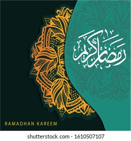 Ramadhan vector background with mandala ornament classic images and with dark colors