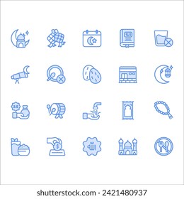 Ramadhan vector icons with lineal color style