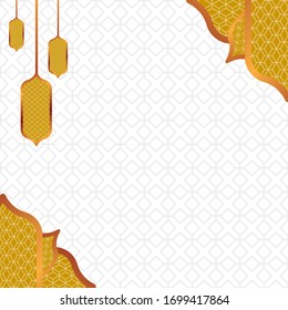 Ramadhan-themed design, gold and white, suitable for backgrounds, posters, covers, web, etc.