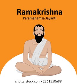 Ramakrishna Paramahamsa Jayanti Vector Illustration