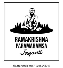 Ramakrishna Paramahansa jayanti Vector Illustration.