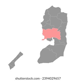 Ramallah and al Bireh Governorate map, administrative division of Palestine. Vector illustration.