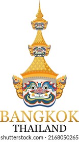 Ramayana Giant Mask Bangkok Thailand illustration