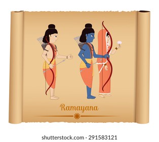 Ramayana - Shri Rama with Sita and Laxmana