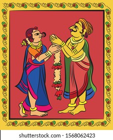Ramayana for textile printing in kalamkari style