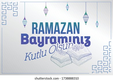 Ramazan Bayrami Türkce Ramadan feast vector background Muslim feast celebrate felicitate