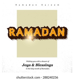 Ramazan Kareem (Ramadan Kareem) Typography - Islamic greeting text background - muslim community festival celebration