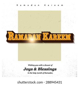Ramazan Kareem (Ramadan Kareem) Typography - Islamic greeting text background - muslim community festival celebration