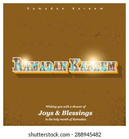 Ramazan Kareem (Ramadan Kareem) Typography - Islamic greeting text background - muslim community festival celebration