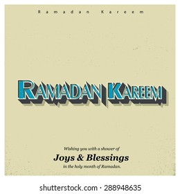 Ramazan Kareem (Ramadan Kareem) Typography - Islamic greeting text background - muslim community festival celebration