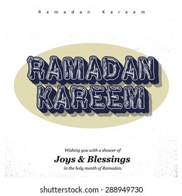 Ramazan Kareem (Ramadan Kareem) Typography - Islamic greeting text background - muslim community festival celebration