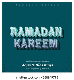 Ramazan Kareem (Ramadan Kareem) Typography - Islamic greeting text background - muslim community festival celebration - vintage background