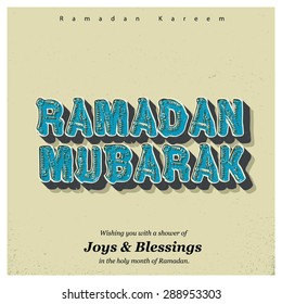 Ramazan Kareem (Ramadan Kareem) Typography - Islamic greeting text background - muslim community festival celebration