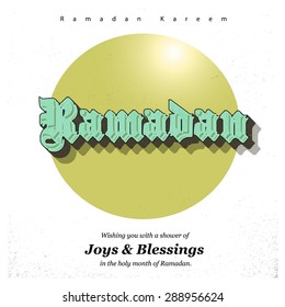Ramazan Kareem (Ramadan Kareem) Typography - Islamic greeting text background - muslim community festival celebration