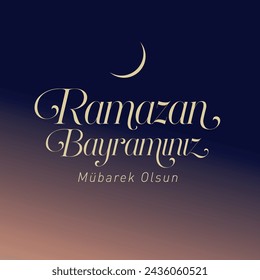 Ramazan Bayramı Mübarek Olsun. Hayırlı Bayramlar. islamic day design. translation: Happy Ramadan Feast.