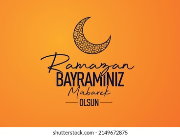 Ramazan Bayramınız Mübarek Olsun
black "Happy Ramadan" text on orange background