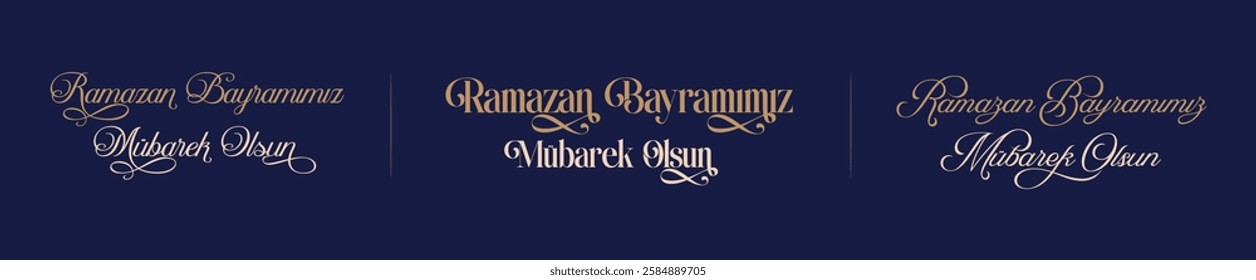 Ramazan Bayramımız Mübarek Olsun. Translated: Happy Ramadan. The holy month of the Muslim community, Ramadan. Typography Vector Design