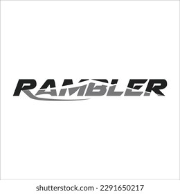 Rambler typography with mountain silhouette